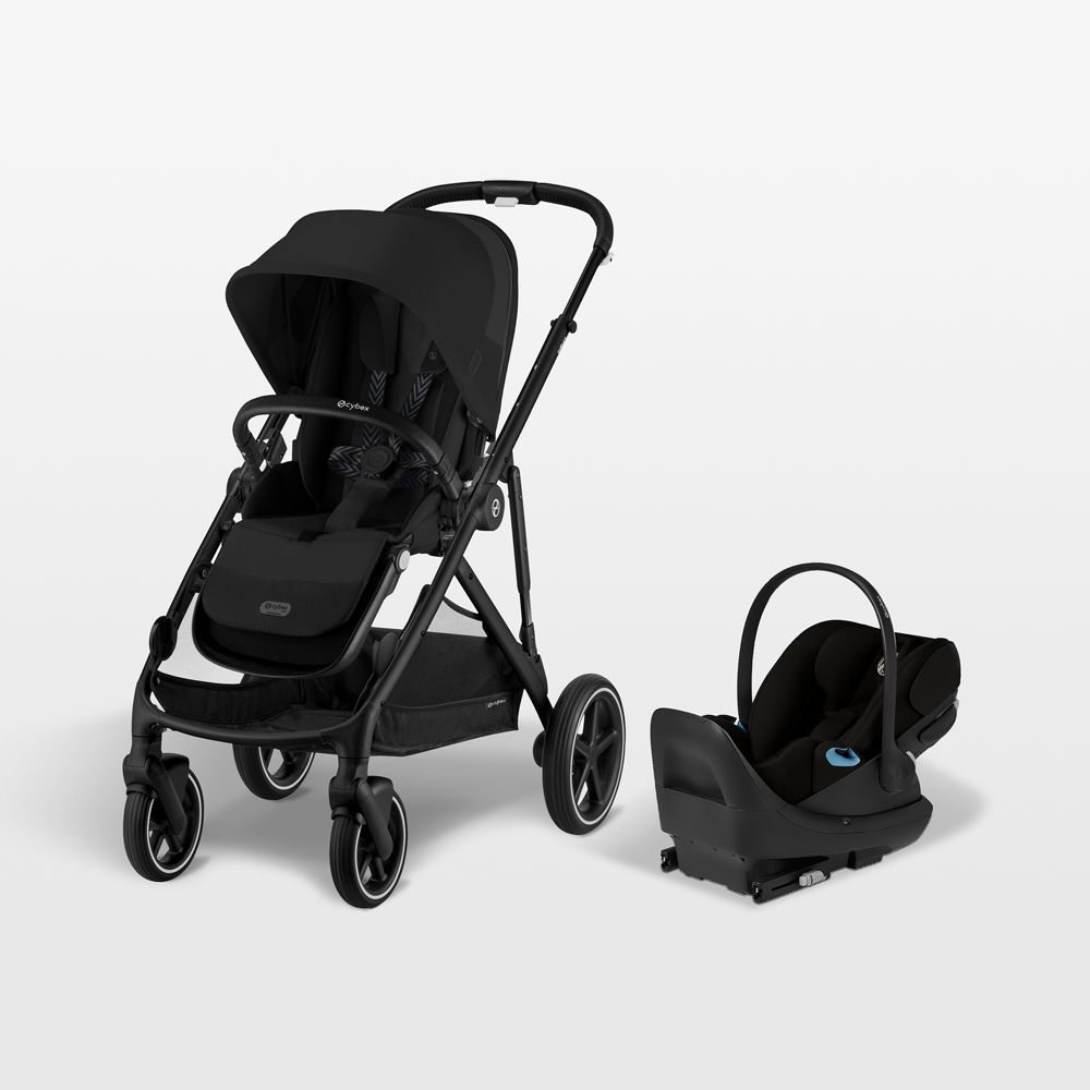 Cybex Gazelle S Moon Black with Black Frame Baby Stroller + Cloud G Pro Travel System