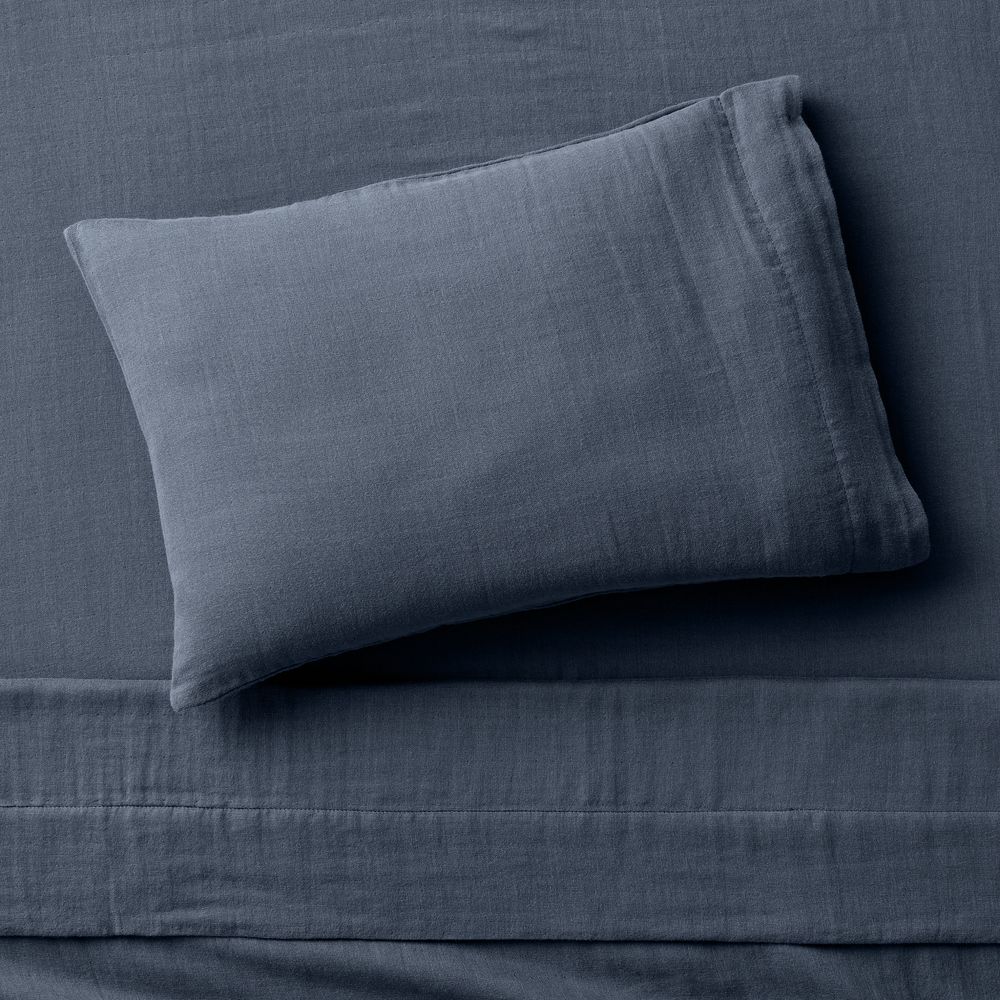 Supersoft Coy Blue 100% Organic Cotton Gauze Toddler Sheet Set