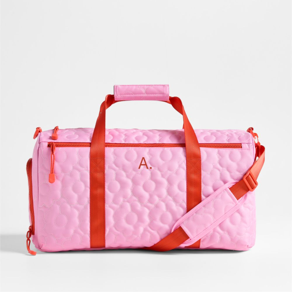 Dreamer Quilted Pink Flower Kids Duffel Bag