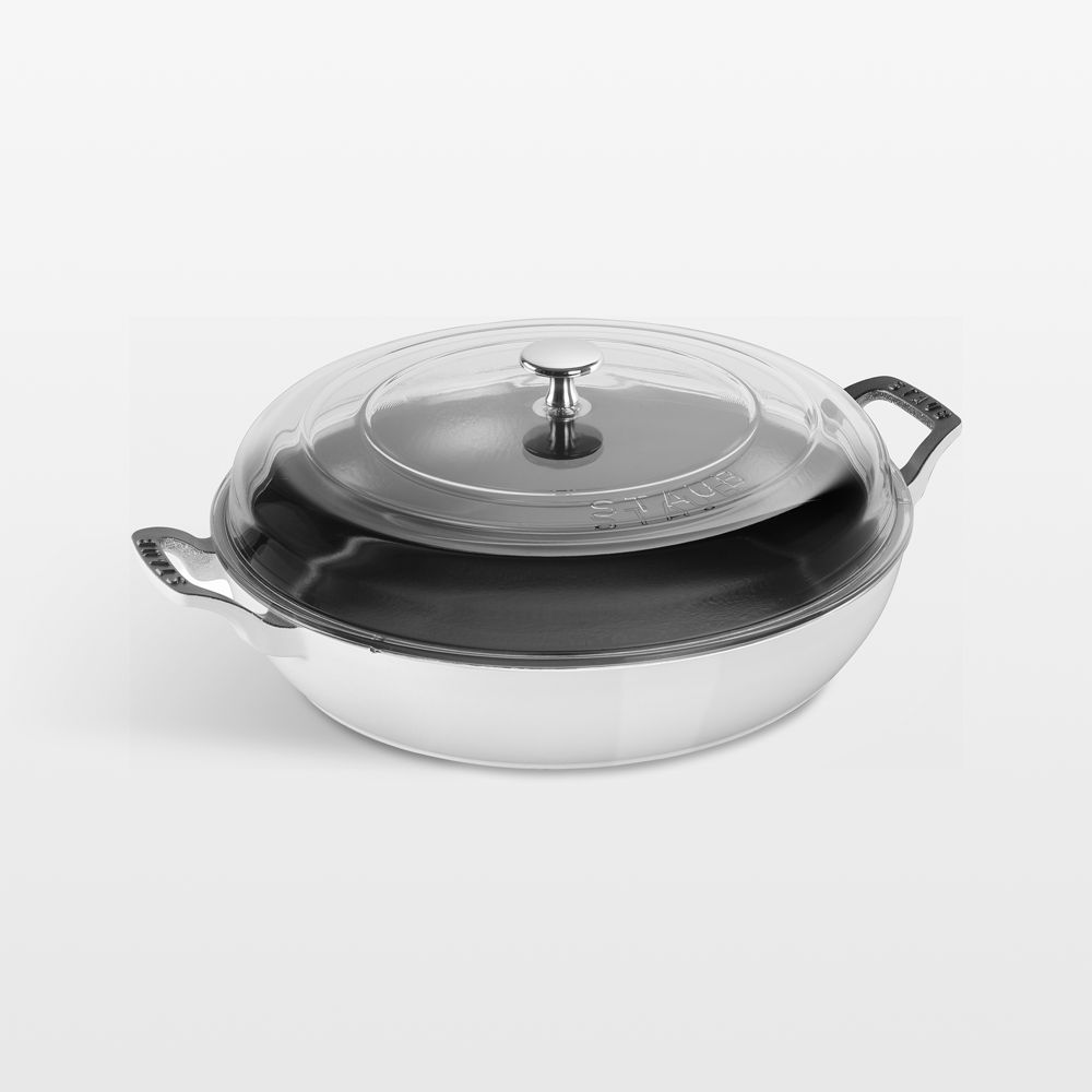 Staub 3.5-Qt. White Braiser with Glass Lid