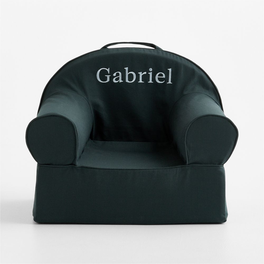 Small Spruce Green Organic Cotton Kids Lounge Nod Chair