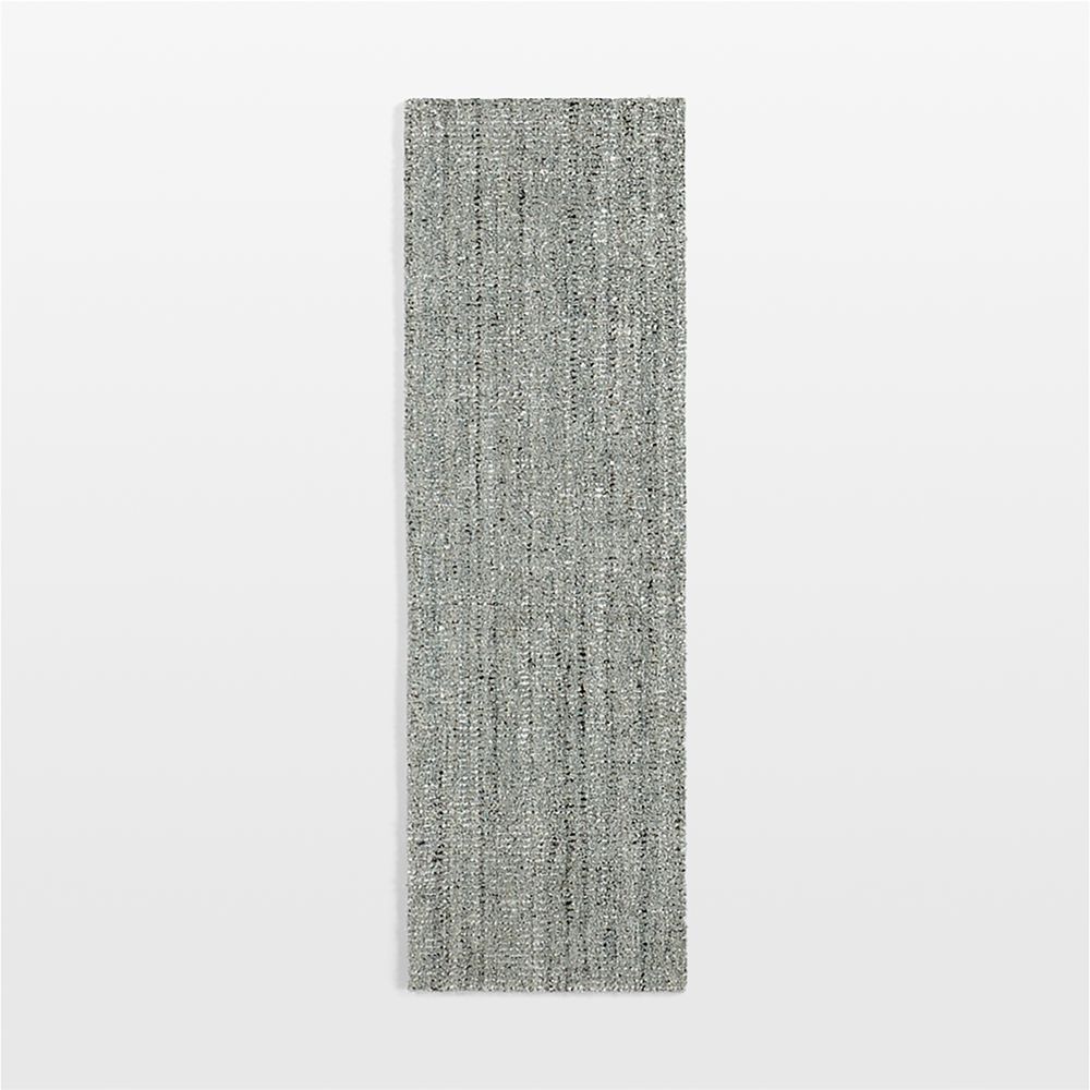 Vienne Performance Wool Handwoven Light Blue Runner Rug 2'10"x9'