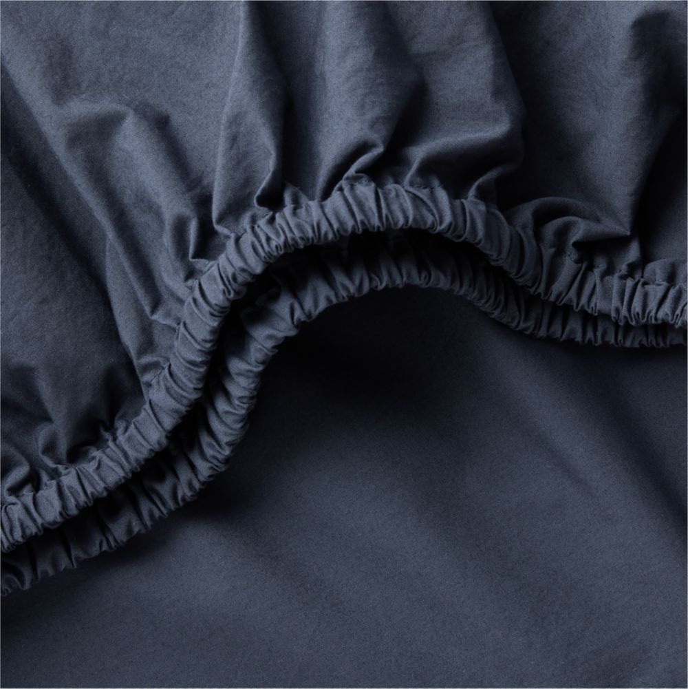 Cozy Cloud Deep Indigo 100% Organic Washed Cotton Baby Crib Fitted Sheet