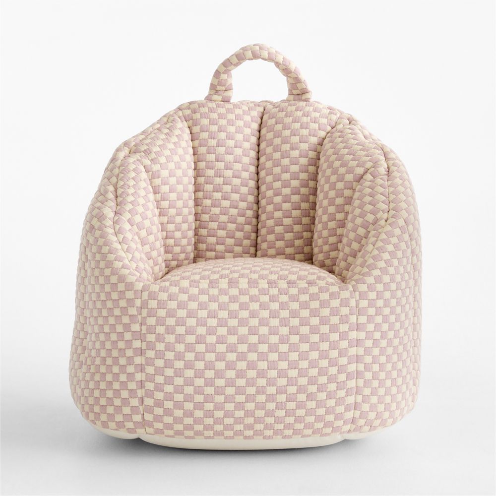 Quinn Sunset Purple Checkered Matelass Kids Scallop Lounge Chair