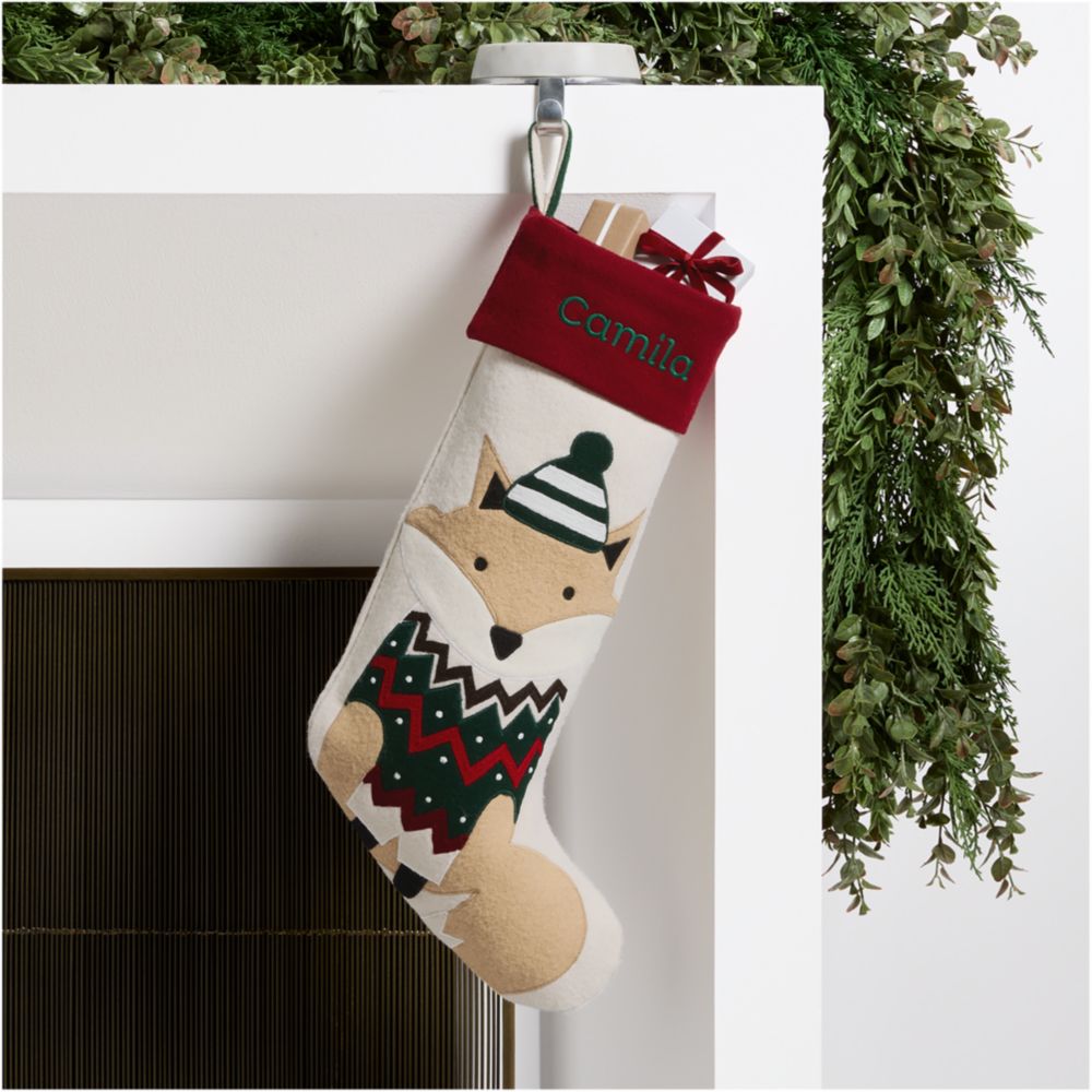 Fair Isle Friends Fox Christmas Stocking by Joan Anderson