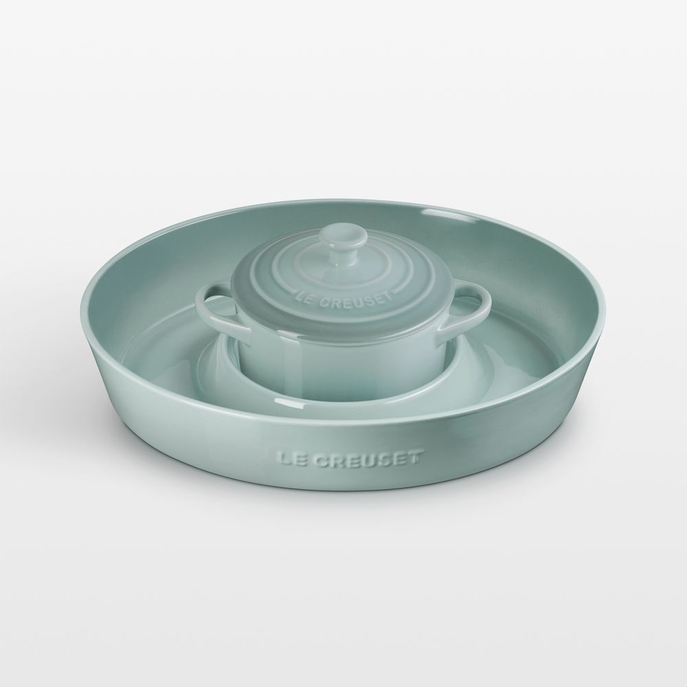Le Creuset Sea Salt Chip & Dip with 24-oz. Mini Cocotte 2-Piece Set