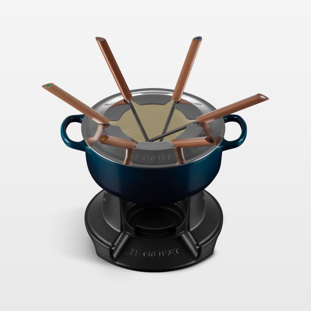 Le Creuset Signature 2.5-Qt. Nuit Enameled Cast Fondue Set