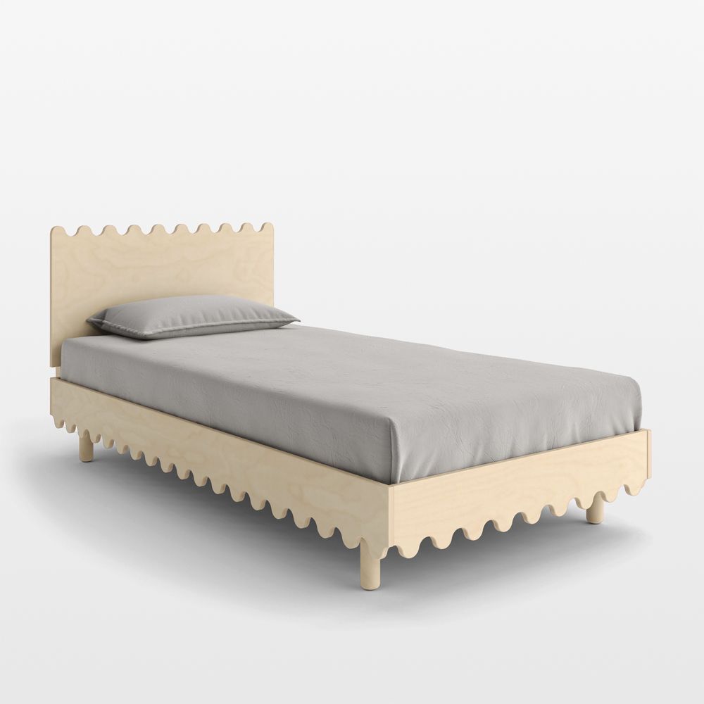 Oeuf Moss Birch Wood Kids Twin Bed
