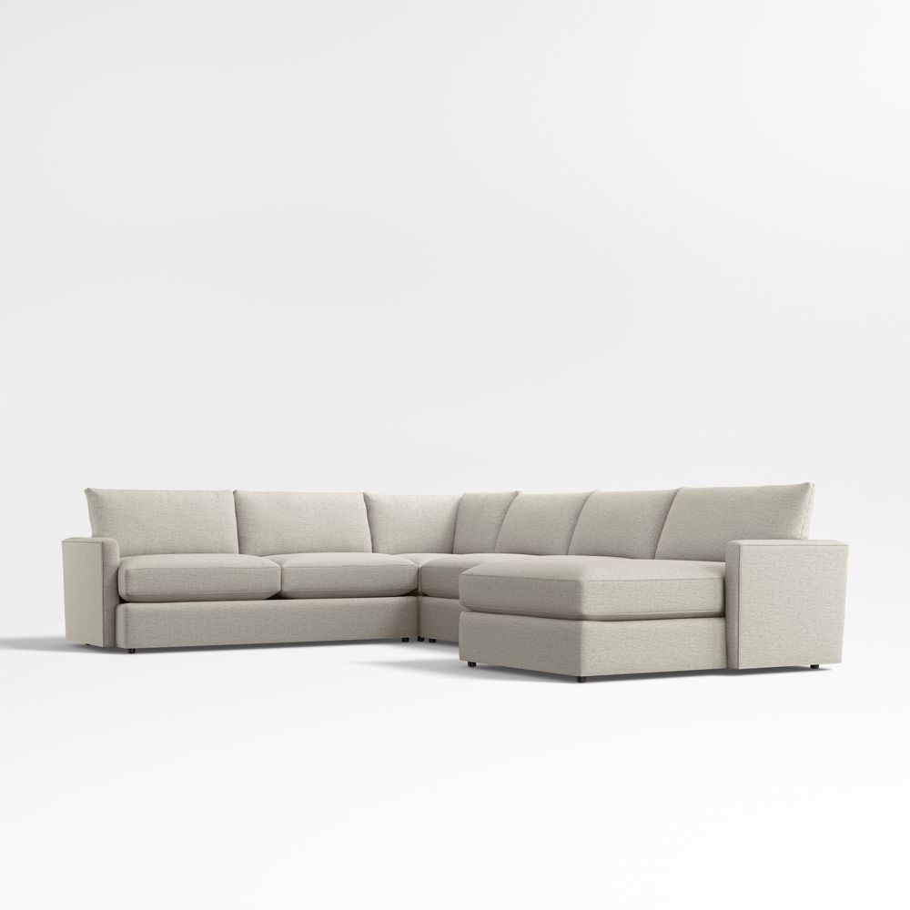 Lounge Classic 4-Piece L-Shaped Sectional Sofa with Chaise Lounge