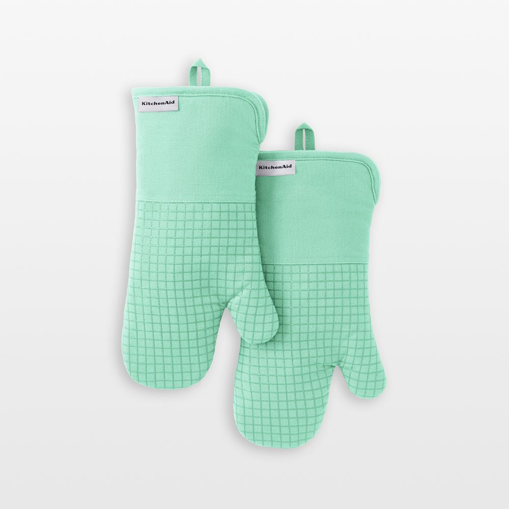KitchenAid Gourmet Series Spearmint Gridlines 2-Pack Oven Mitt Set