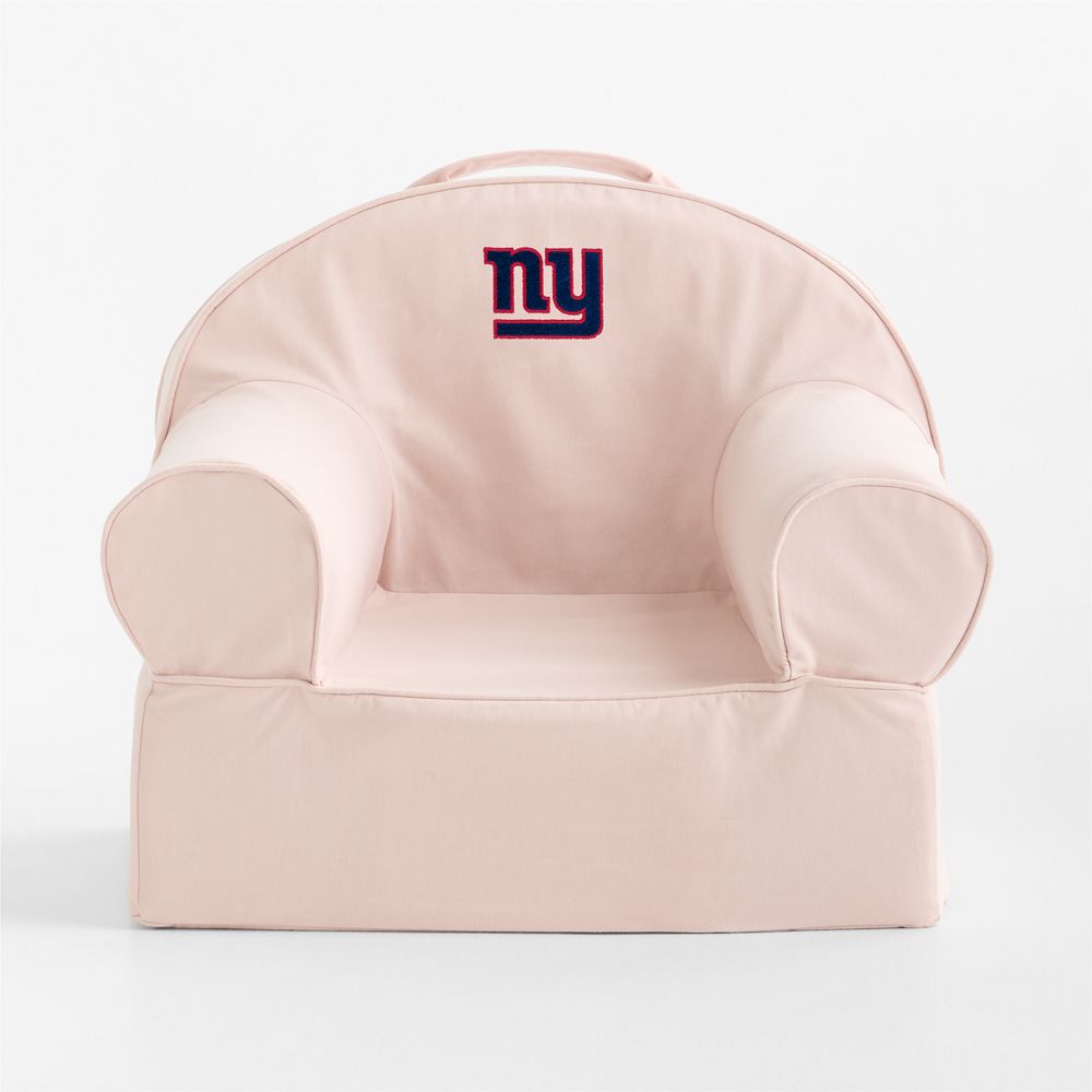 NFL New York Giants Small Soft Pink Organic Cotton Kids Lounge Nod Chair