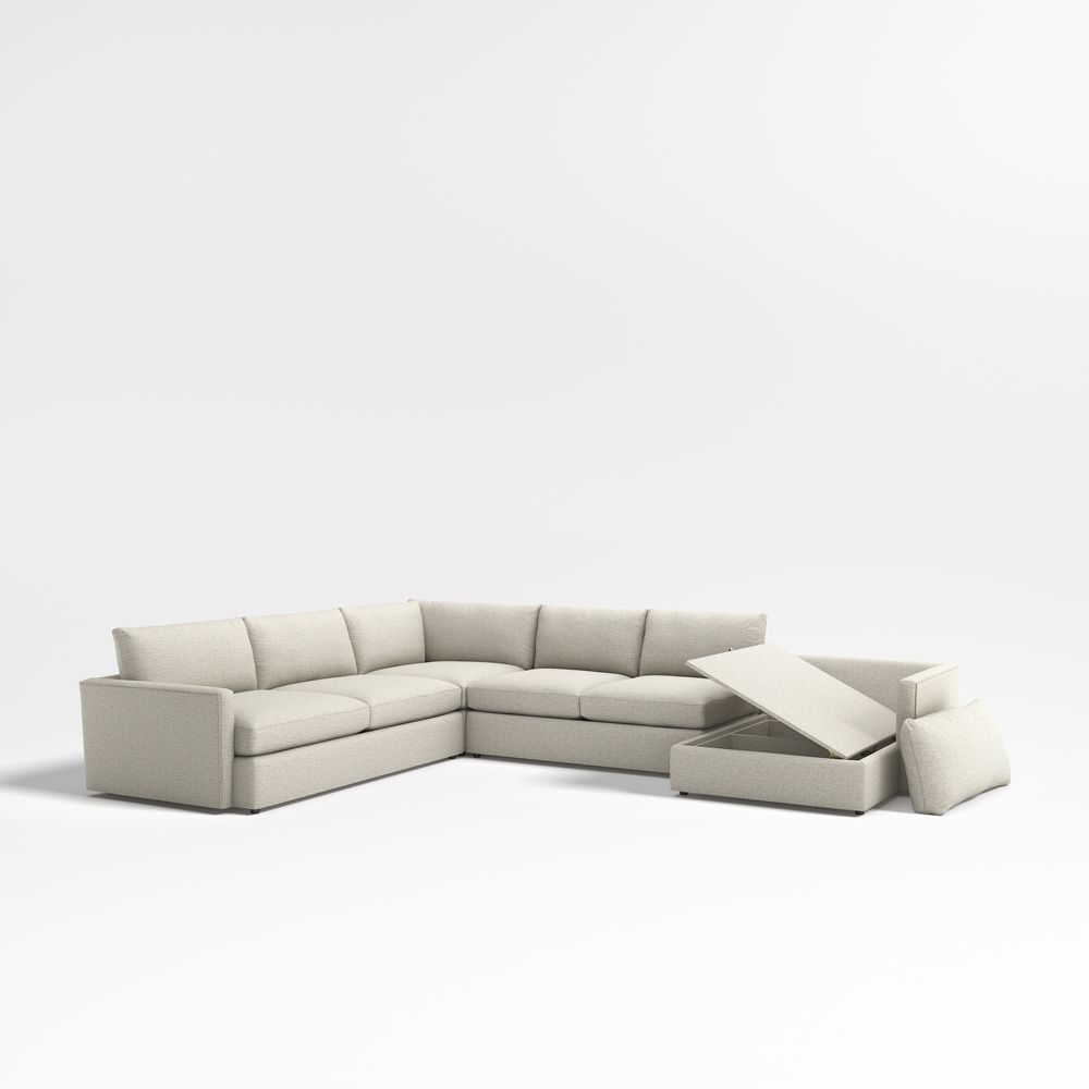 Lounge Deep 4-Piece L-Shaped Sectional Sofa with Storage Chaise Lounge- Image 2
