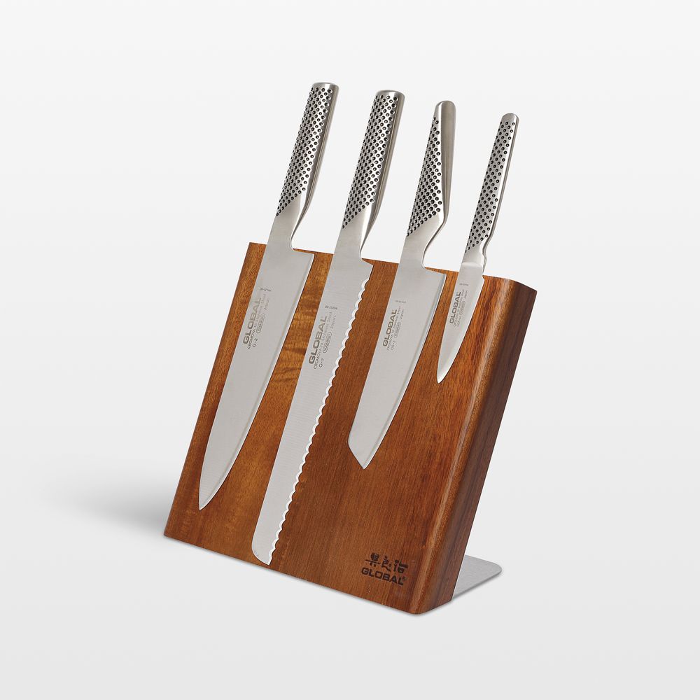 Global Bitoku Acacia 5-Piece Classic Essentials Knife Set