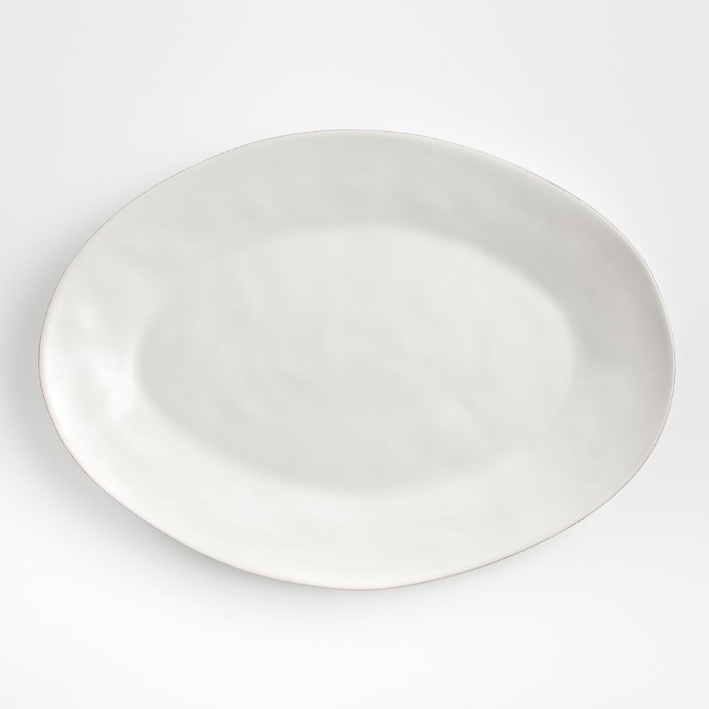 Marin White Large Stoneware Oval Serving Platter