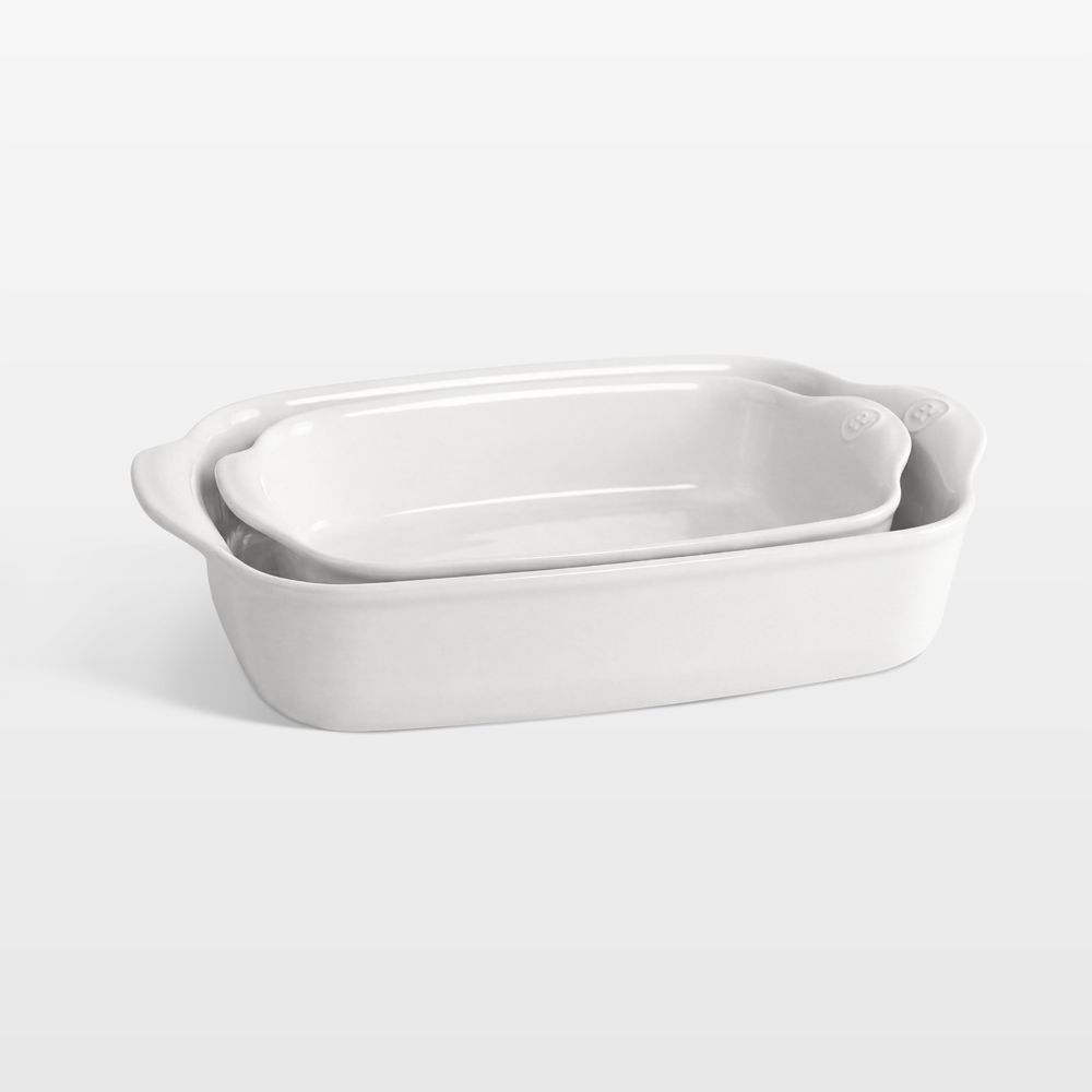 Emile Henry Flour Ceramic Rectangular Bakers, Set of 2