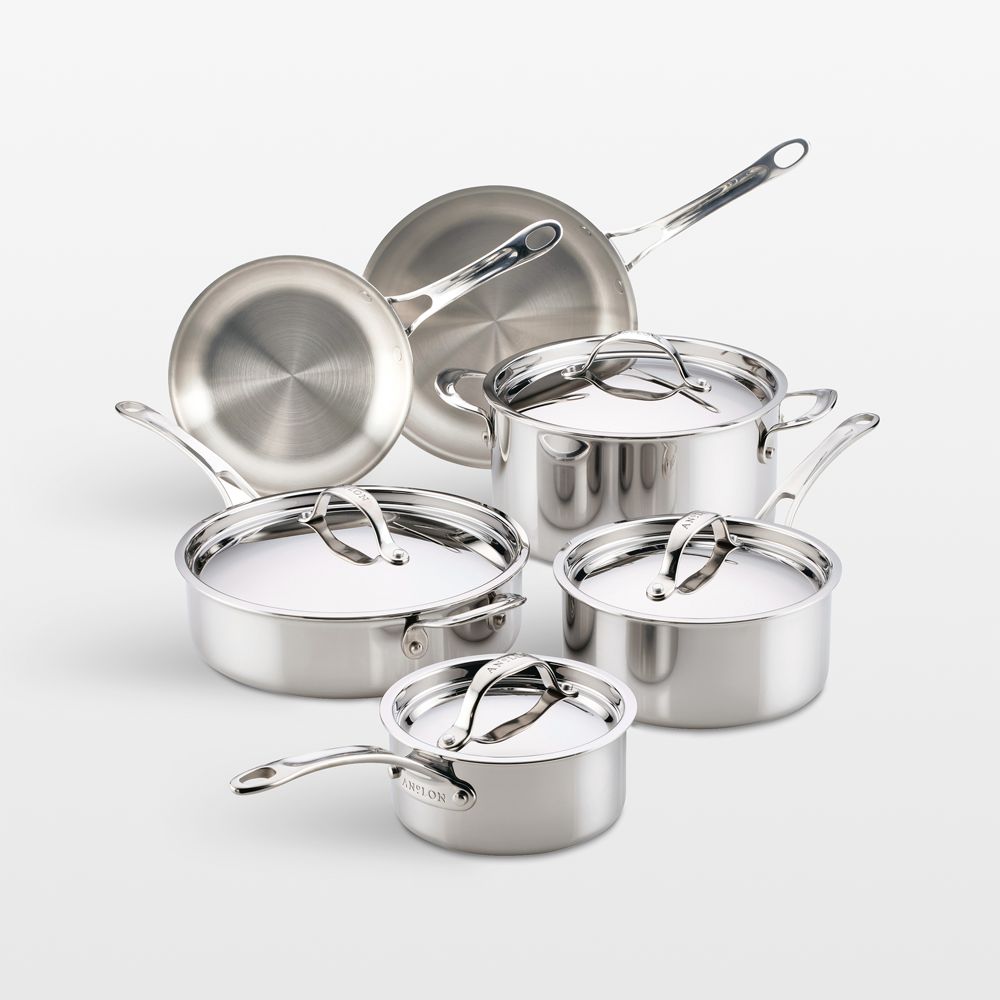 Anolon Everlast Stainless Steel Tri-Ply 10-Piece Cookware Set