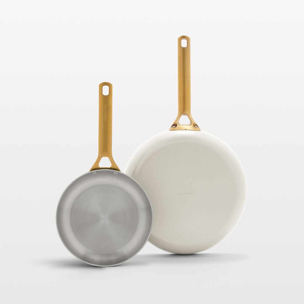 GreenPan Reserve Pro Cream Stainless Steel 10" and 12" Fry Pan Set