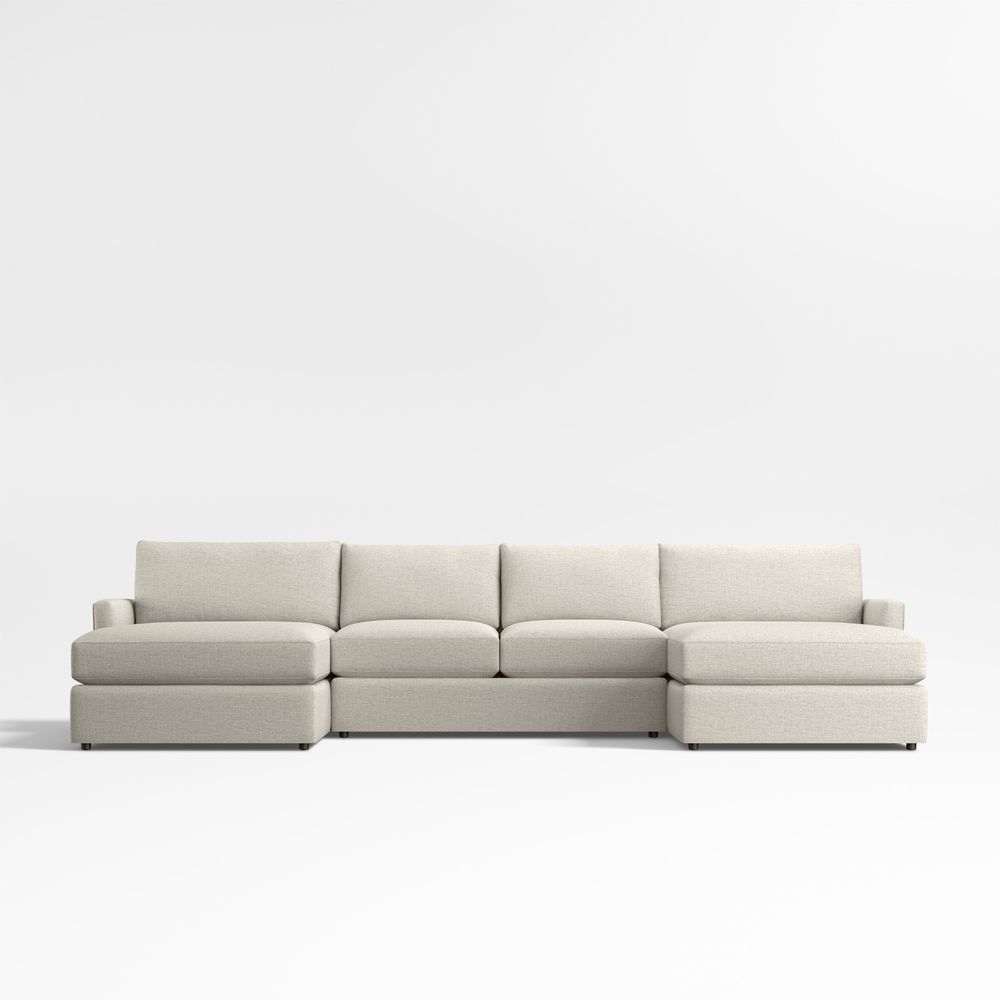 Lounge Classic 3-Piece U-Shaped Sectional Sofa with Double Chaise Lounge