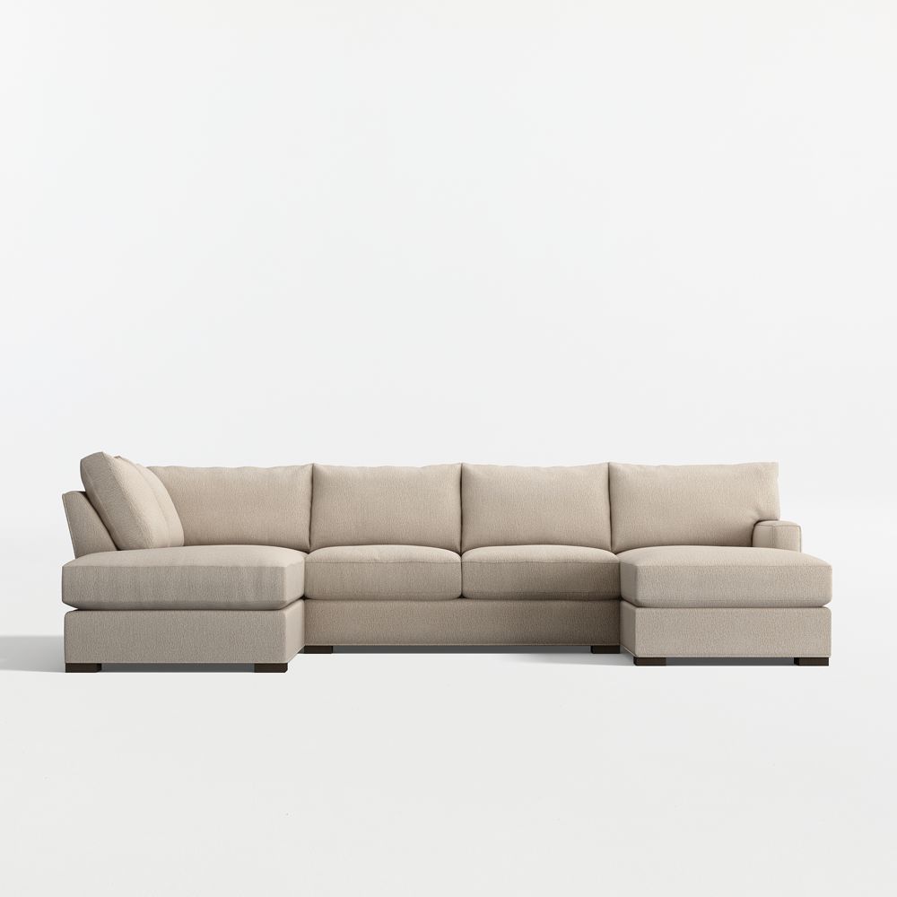 Axis Classic 3-Piece U-Shaped Sectional Sofa with Left-Arm Corner Bumper