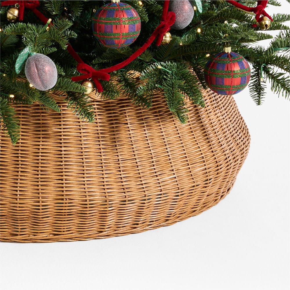 Braided Light Fiber Wicker Christmas Tree Collar 31"