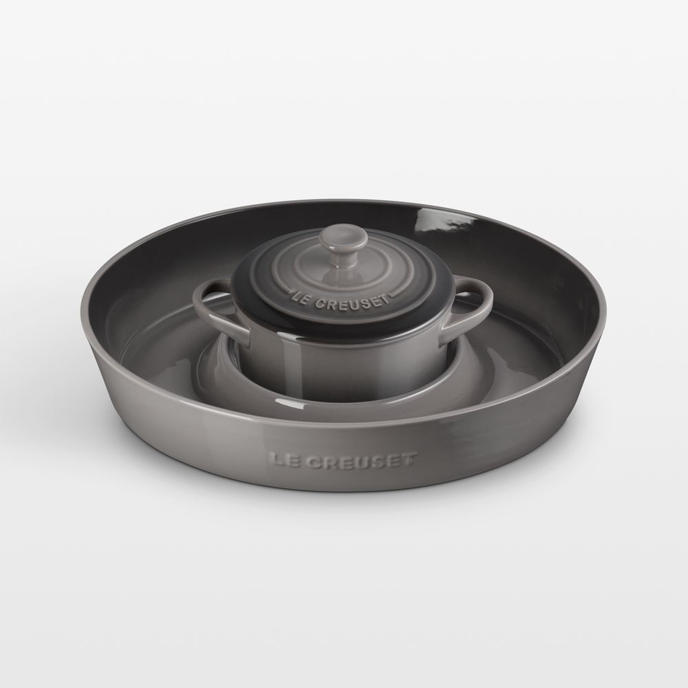 Le Creuset Oyster Chip & Dip with 24-oz. Mini Cocotte 2-Piece Set