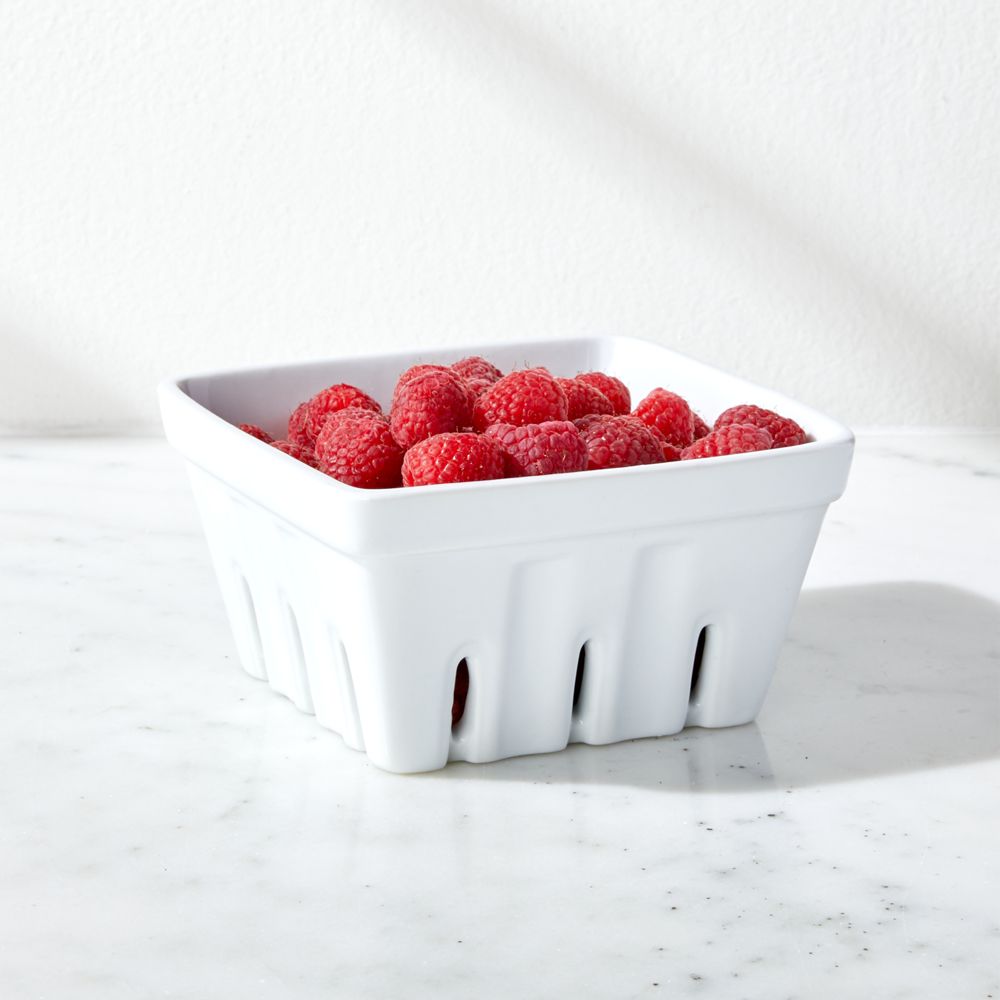 Berry Box White Porcelain Colander