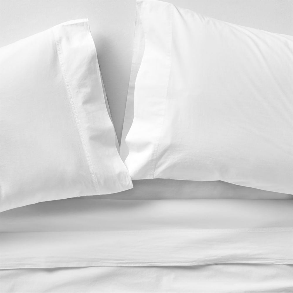 Favorite Washed Organic Cotton White Bed Sheet Sets