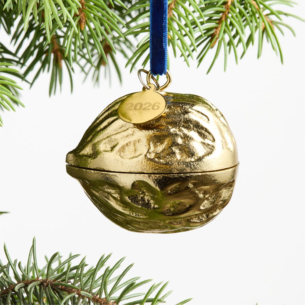 Gold Walnut Trinket Box Christmas Tree 2026 Ornament