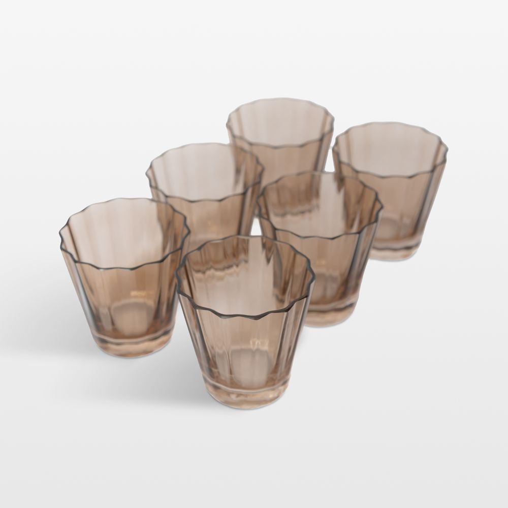Estelle Mocha Colored Sunday Low Balls, Set of 6