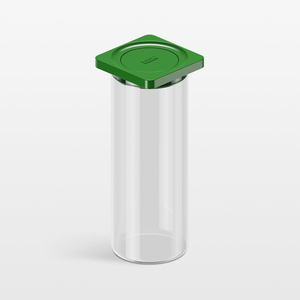 cliik Large Green Press Glass Canister