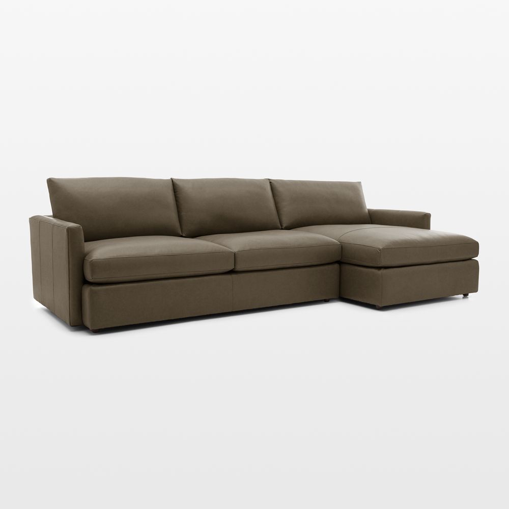 Lounge 2-Piece Leather Sectional Sofa with Chaise Lounge