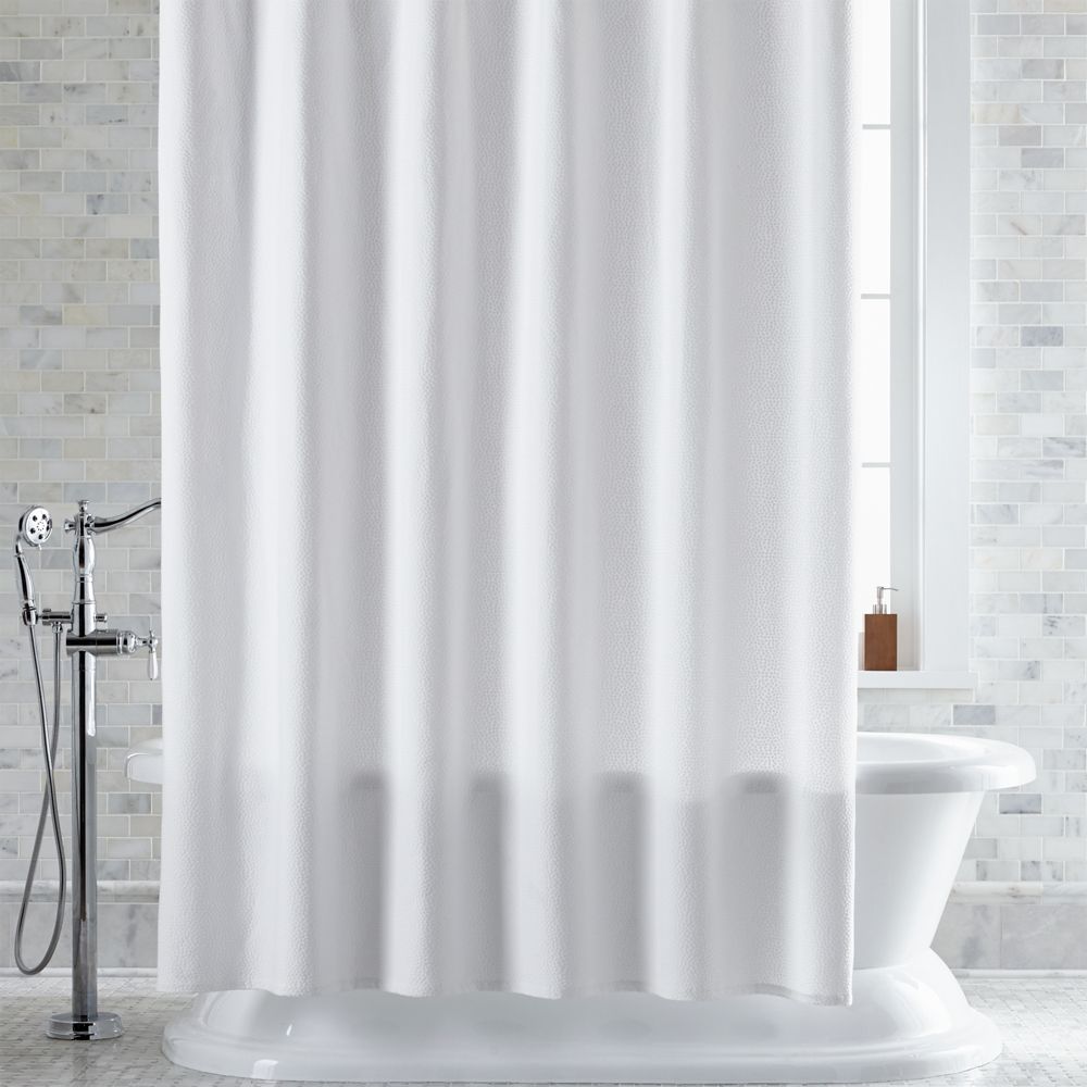 Pebble Matelassé White Shower Curtain