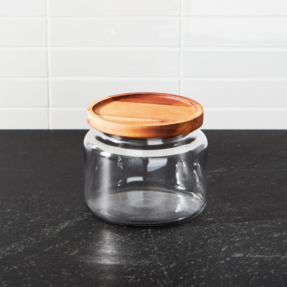 Montana Glass Jars with Acacia Lids