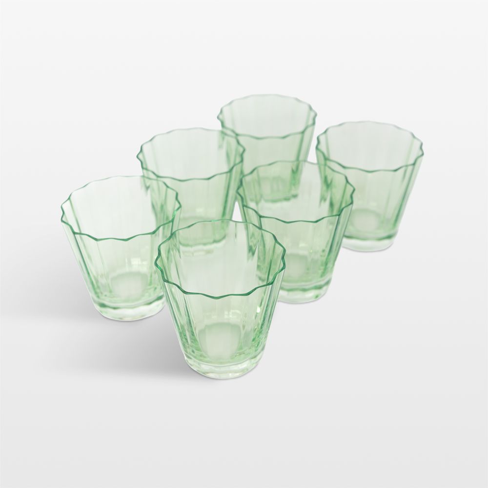 Estelle Mint Green Colored Sunday Low Balls, Set of 6