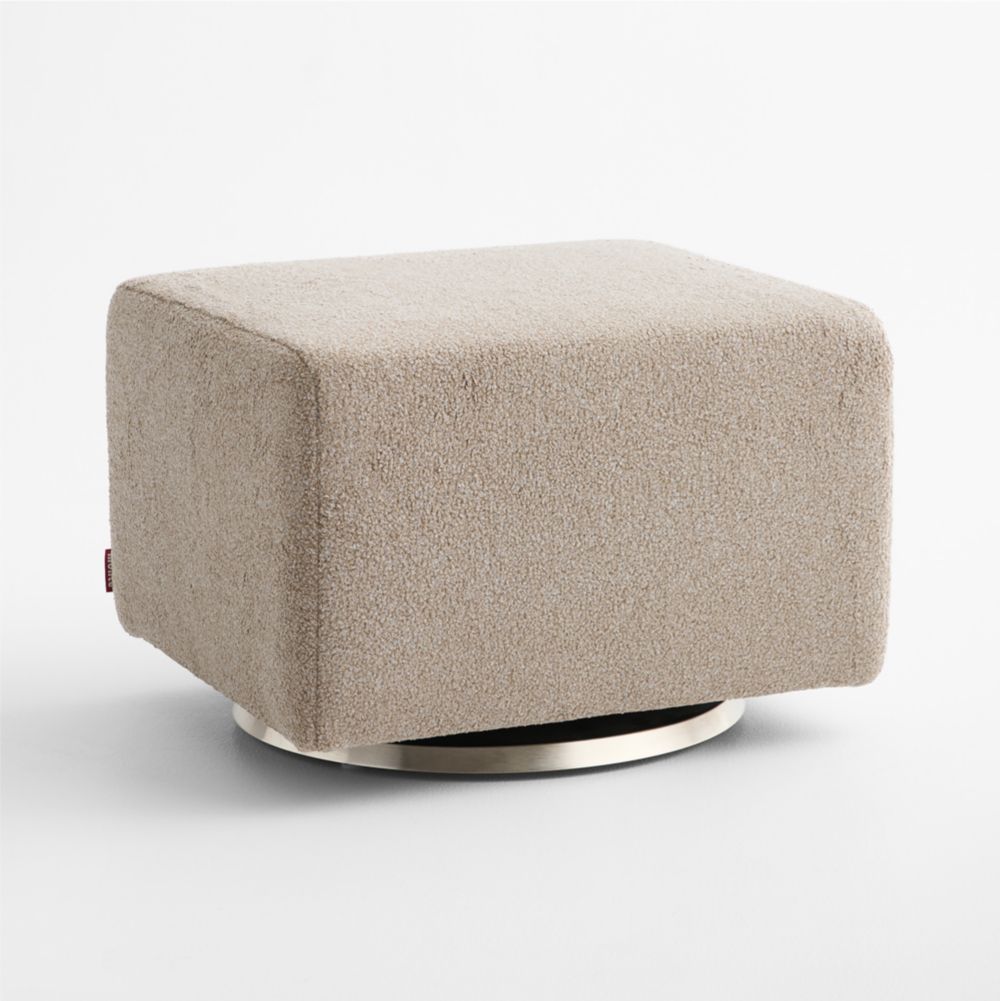 Milo Light Brown Sherpa Ottoman