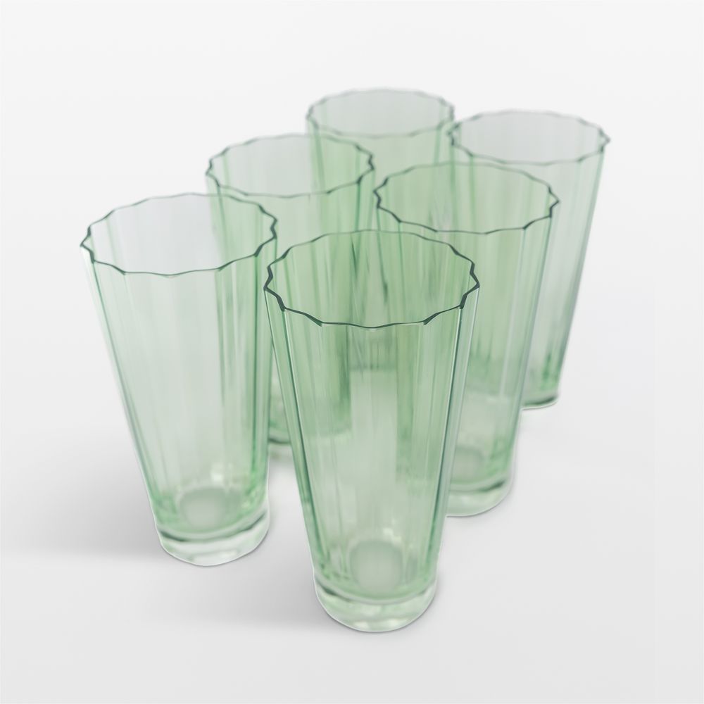 Estelle Mint Green Colored Sunday High Balls, Set of 6