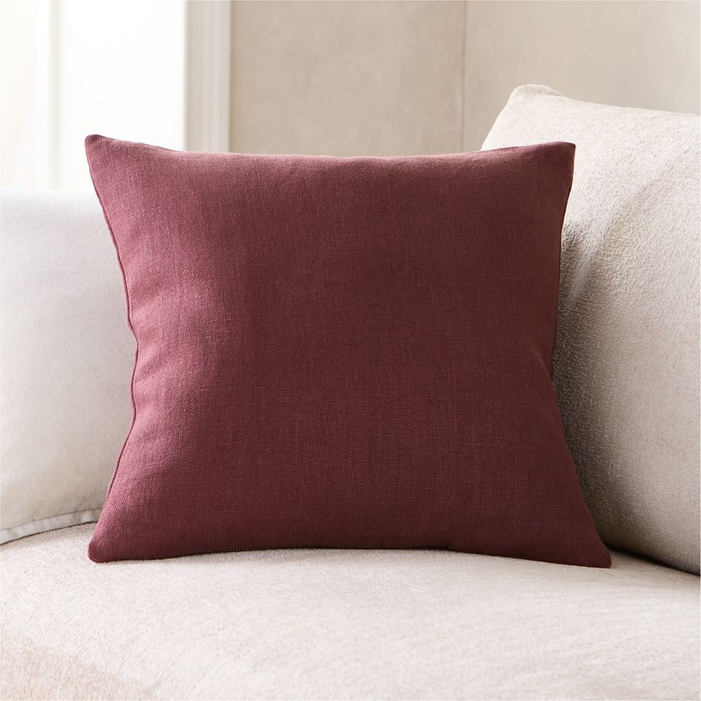 Relaxed Linen Layering 20"x20" Chestnut Red Throw Pillow