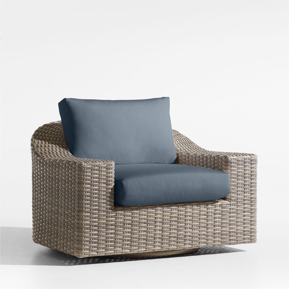 Abaco All-Weather Wicker Outdoor Swivel Lounge Chair with Sunbrella Cushions
