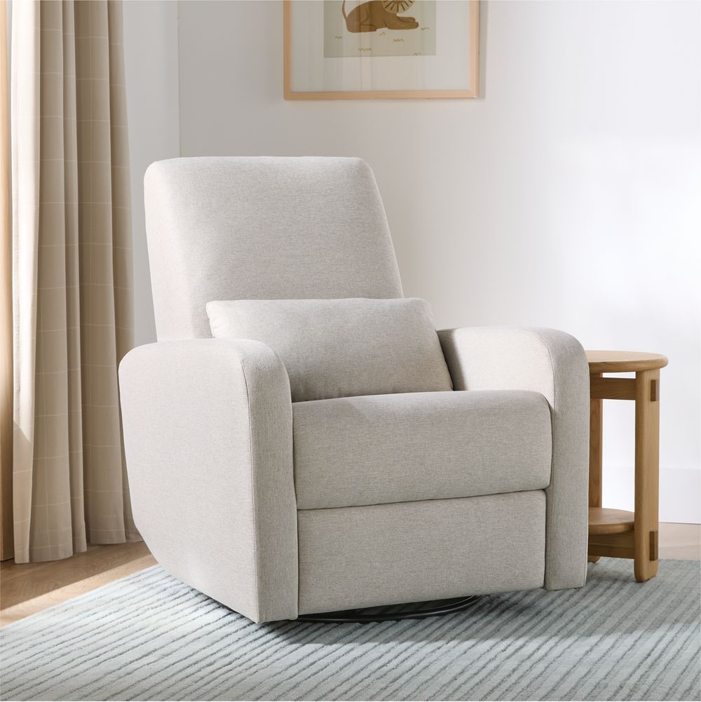 Kinney Oat Tan Swivel Glider Power Recliner Nursery Chair