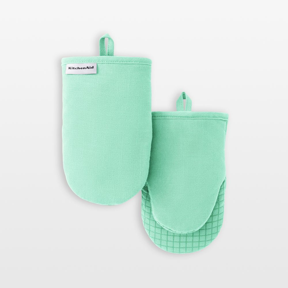 KitchenAid Gourmet Series Spearmint Gridlines 2-Pack Mini Mitt Set