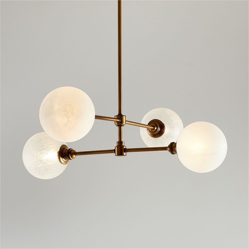Bouldin Salt Blasted Glass Chandelier 42"
