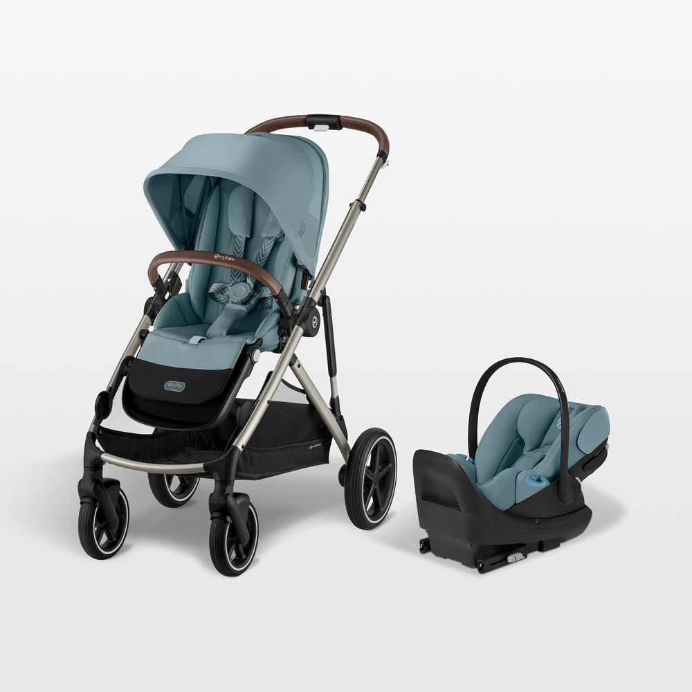 Cybex Gazelle S Stormy Blue with Taupe Frame Baby Stroller + Cloud G Pro Travel System