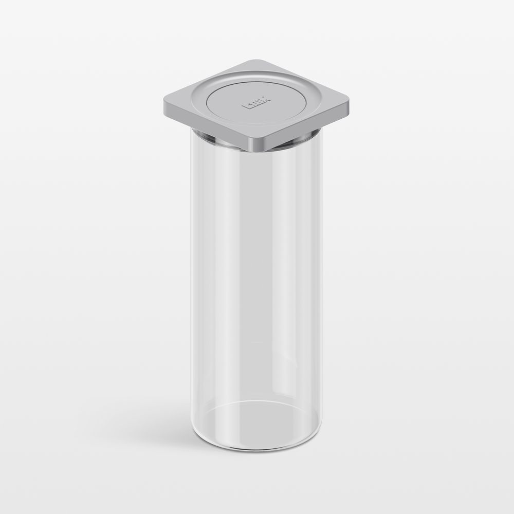 cliik Large Grey Press Glass Canister