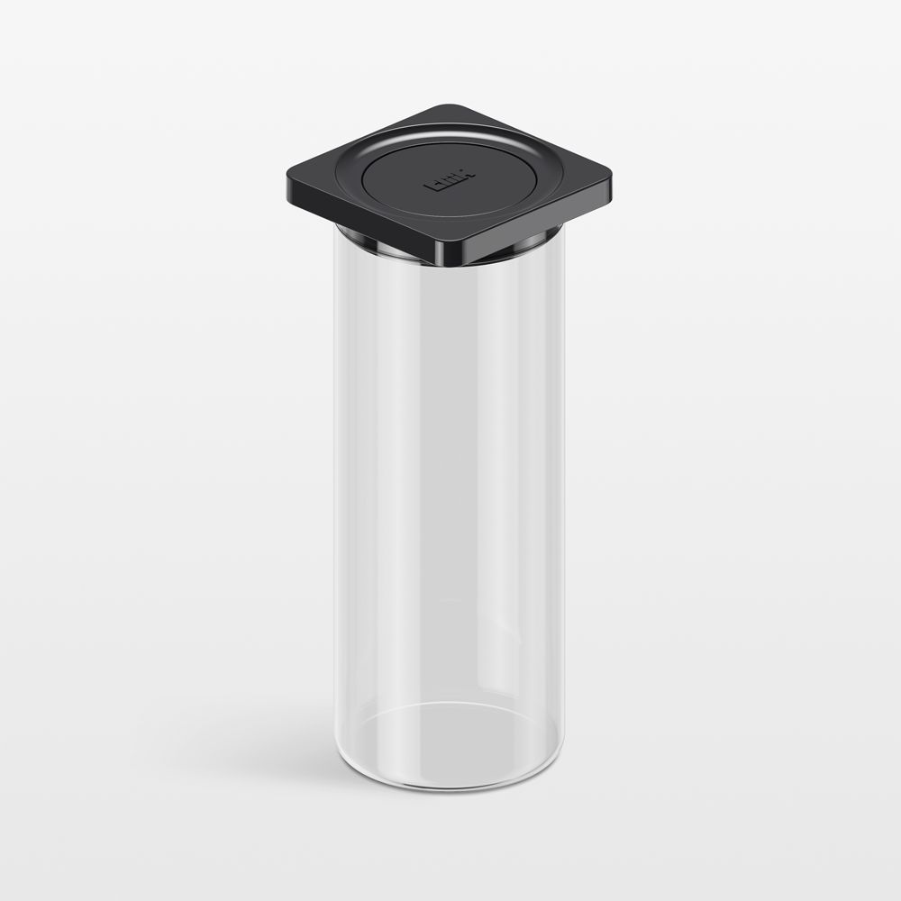 cliik Large Black Press Glass Canister