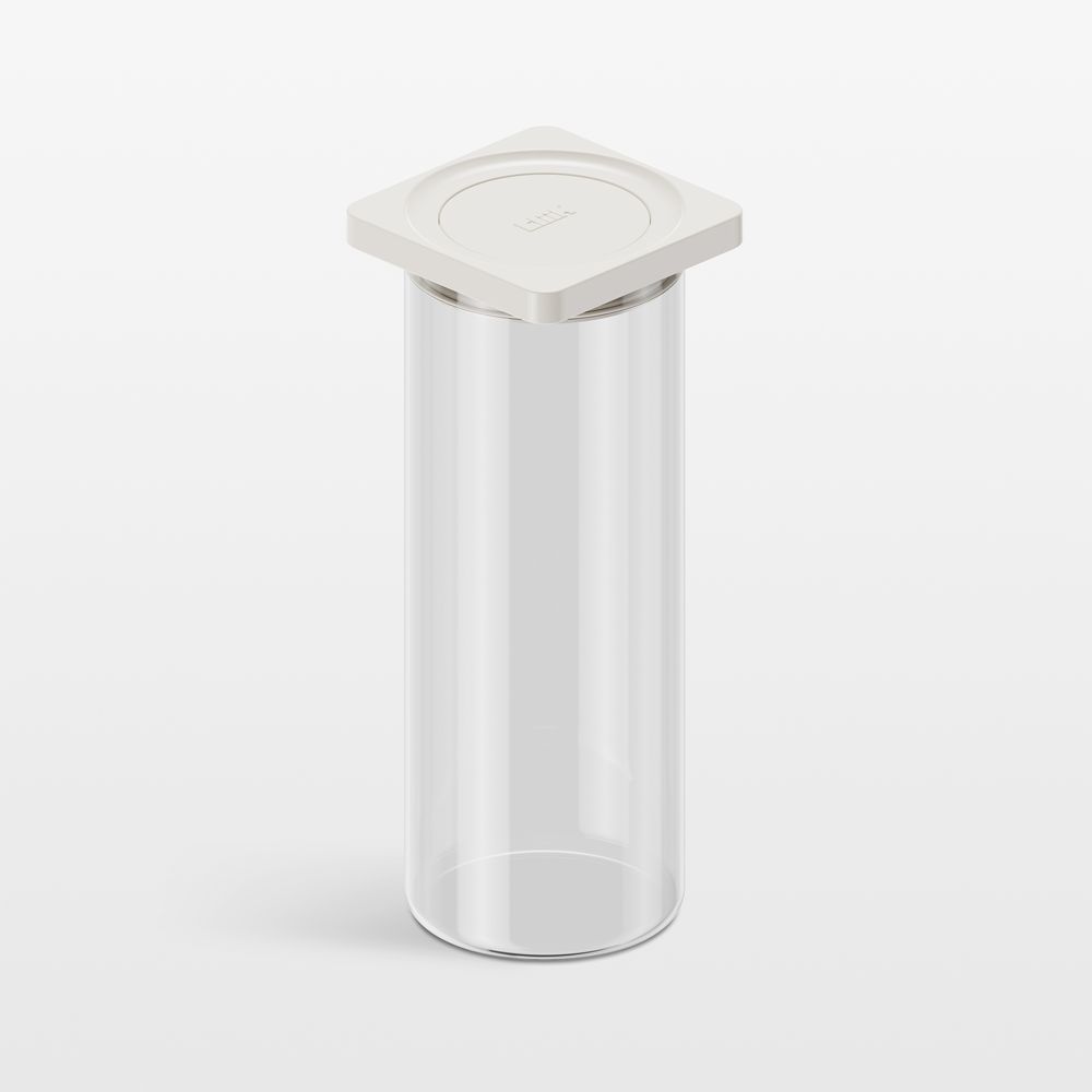 cliik Large Cream Press Glass Canister