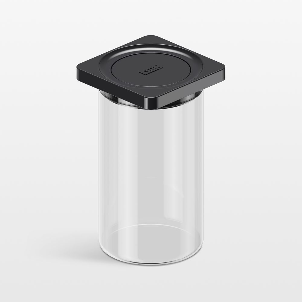 cliik Medium Black Press Glass Canister