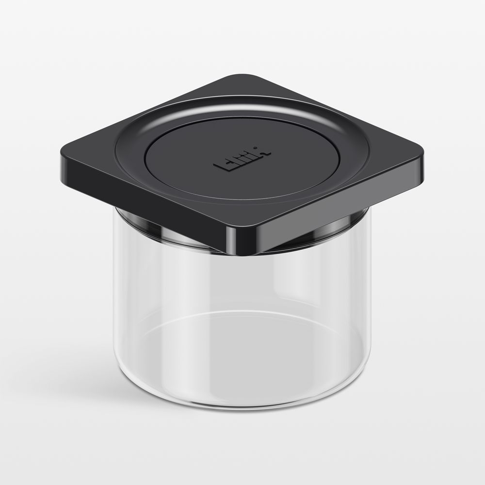 cliik Small Black Press Glass Canister