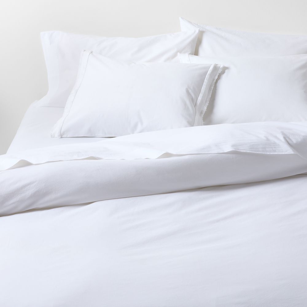 Favorite Washed Organic Cotton White Eyelash Duvet Cover