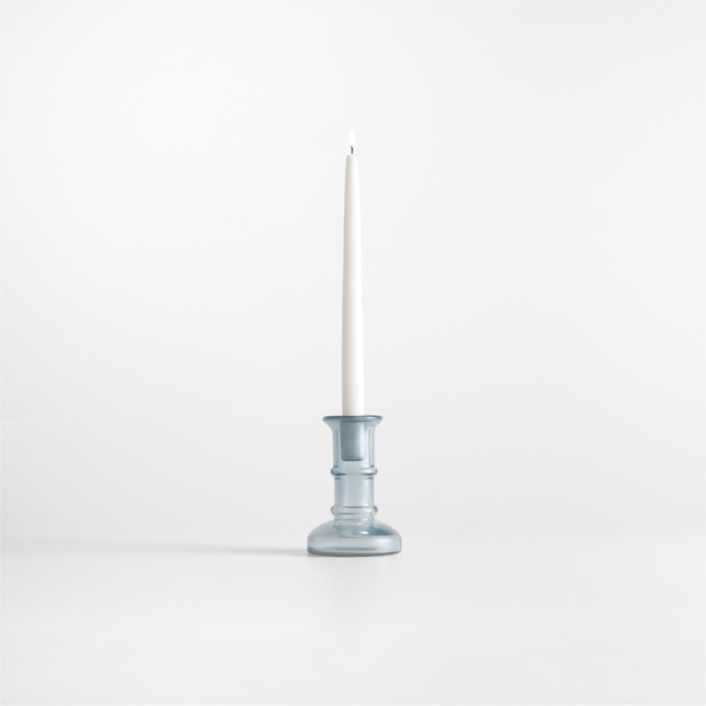 Kati Blue Glass Taper Candle Holders