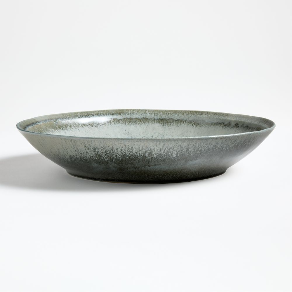 Prairie Moss Green Recycled Stoneware Serving Bowl